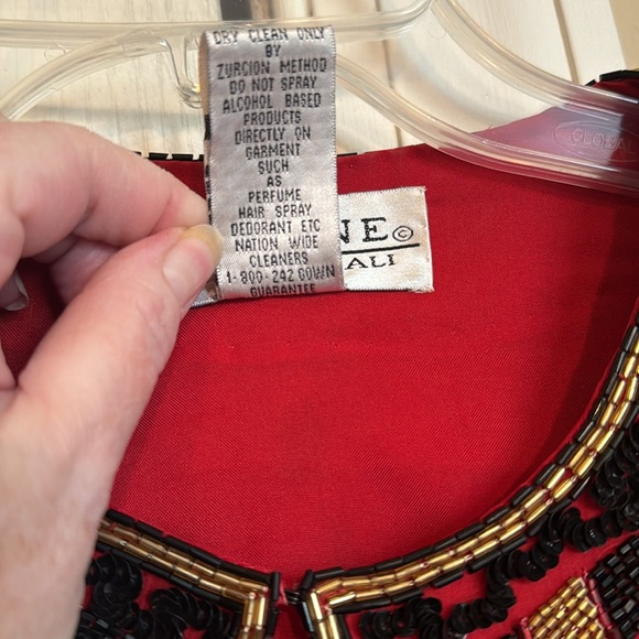 NITELINE DELLA ROUFOGALI Vintage 80s Beaded Sequin Jacket Holiday Silk Small - Picture 10 of 10